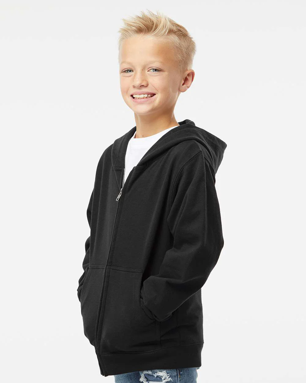 8.5oz. Youth Midweight Zip Hood - Image 17