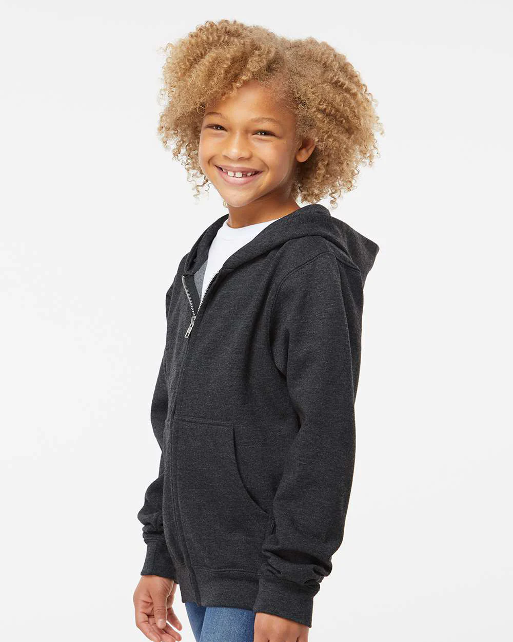 8.5oz. Youth Midweight Zip Hood - Image 3