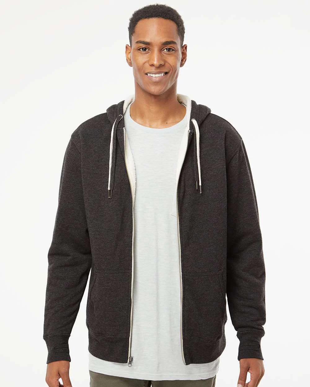 Unisex Heavyweight Sherpa Lined Zip Hood - Image 10