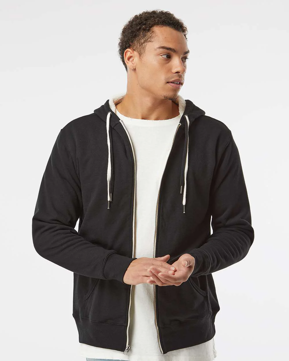 Unisex Heavyweight Sherpa Lined Zip Hood - Image 18