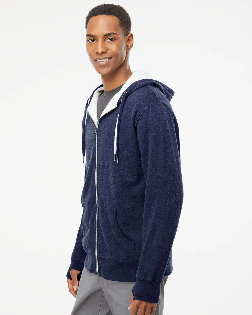 Unisex Heavyweight Sherpa Lined Zip Hood - Image 3