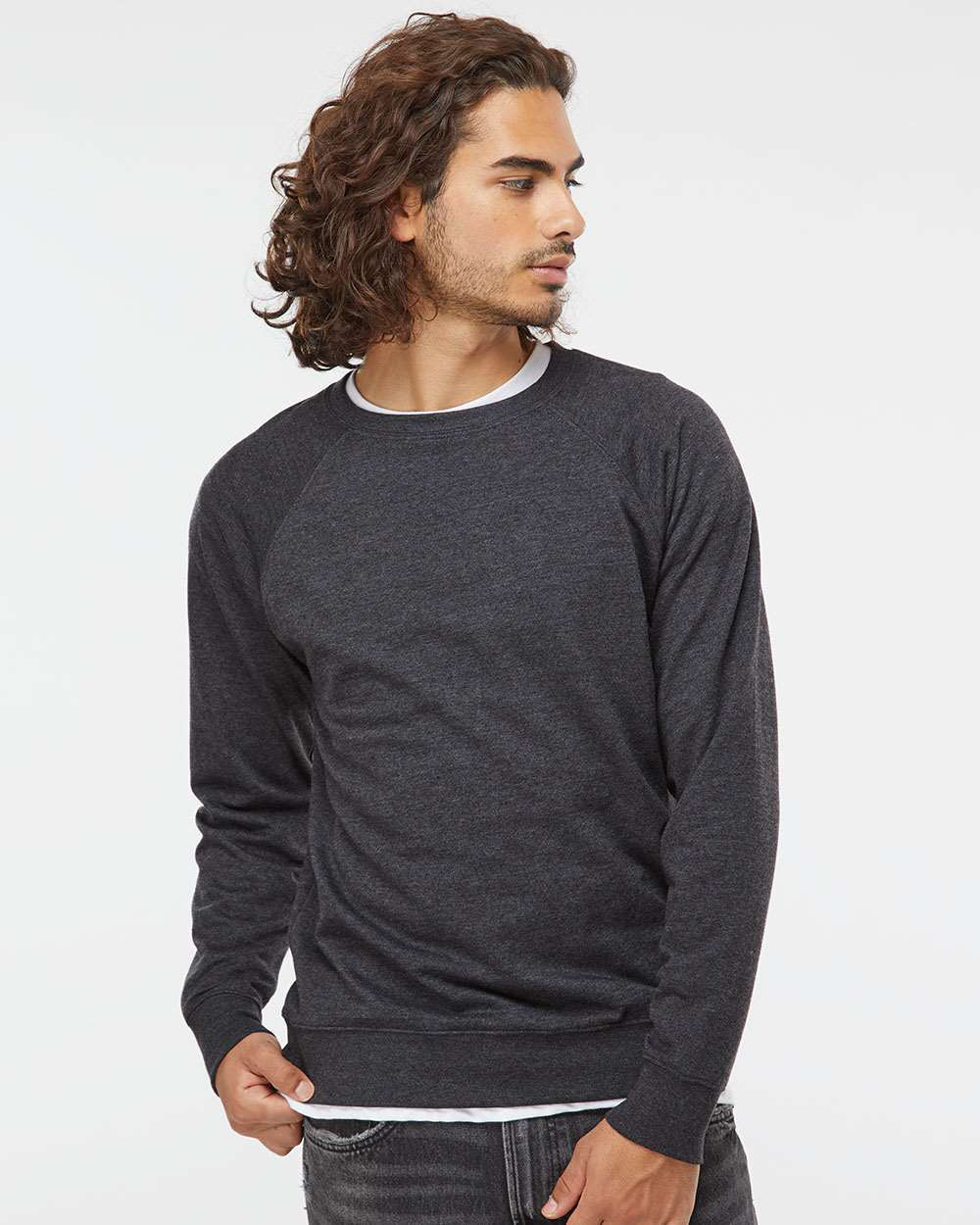 Unisex Lightweight Loopback Terry Crew - Image 16
