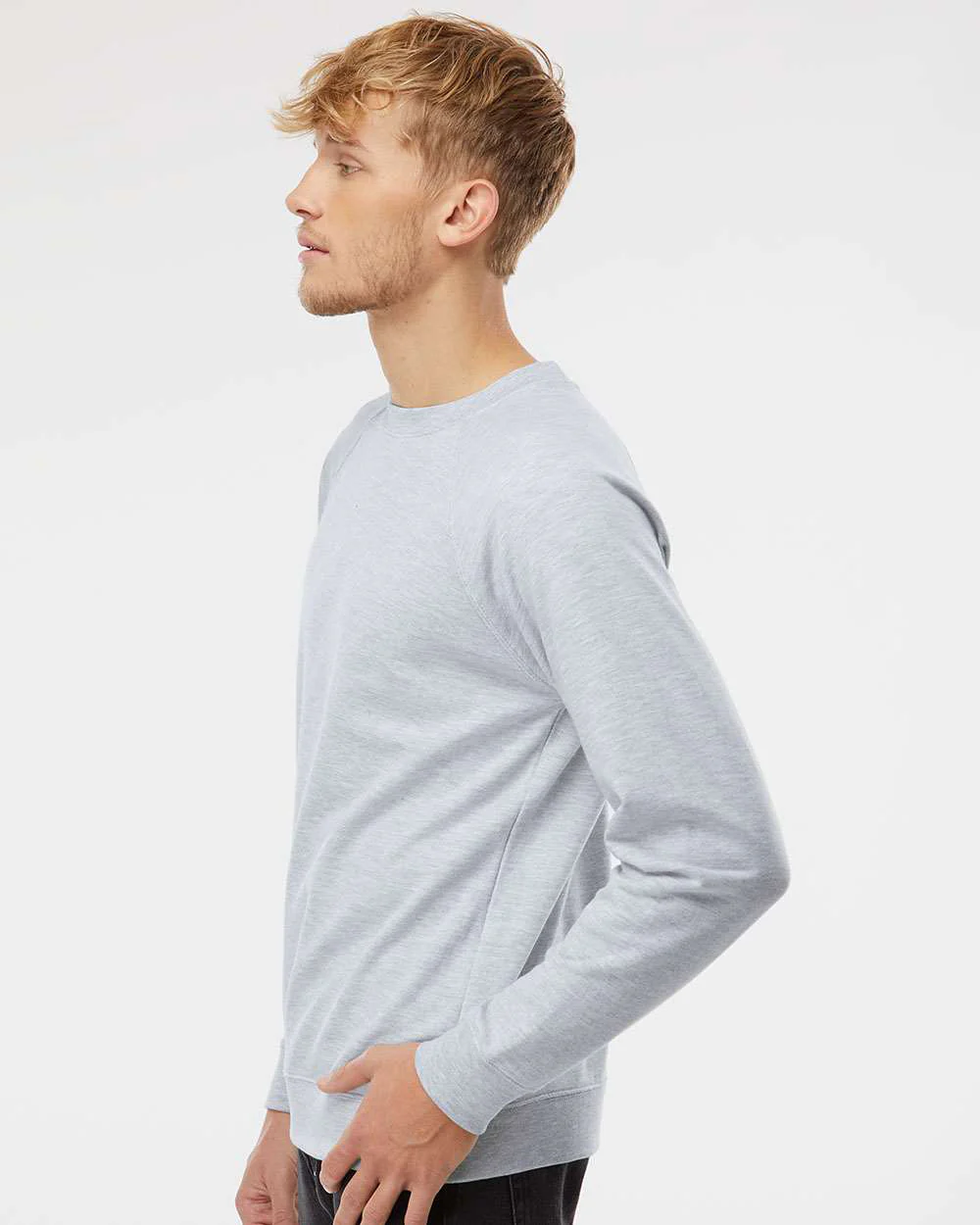 Unisex Lightweight Loopback Terry Crew - Image 3