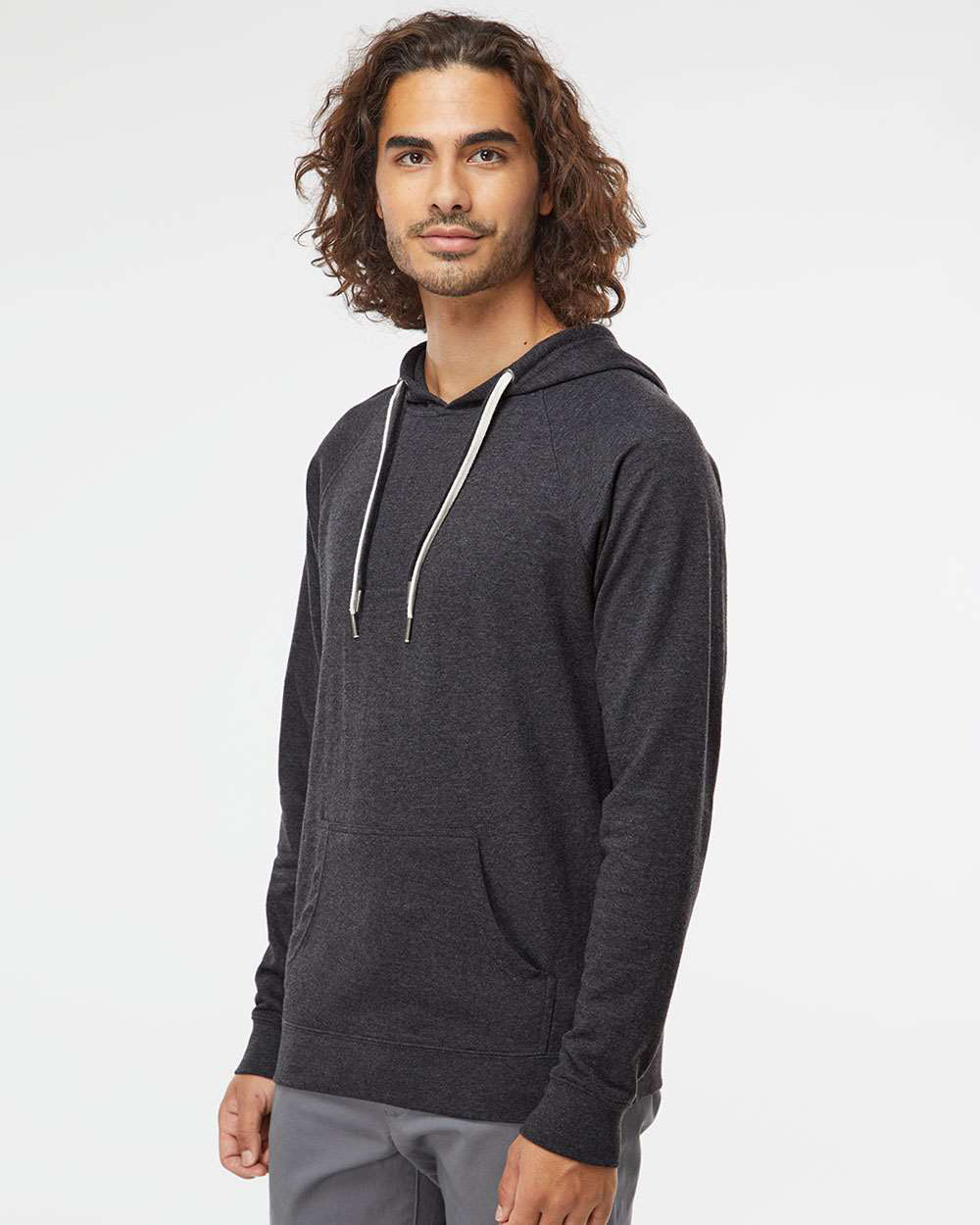 Unisex Lightweight Loopback Terry Hooded Pullover - Image 17