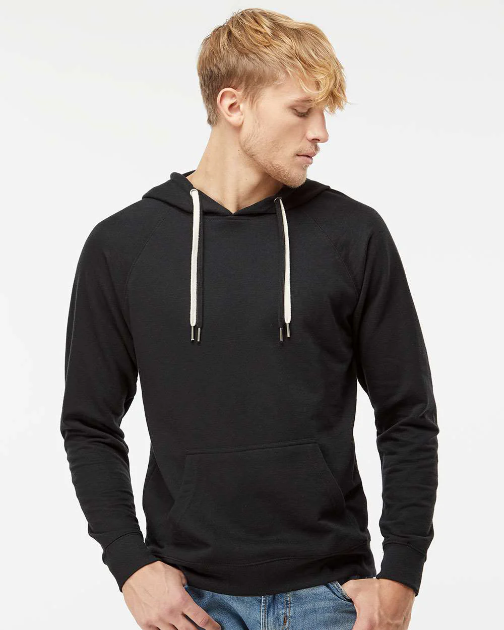 Unisex Lightweight Loopback Terry Hooded Pullover - Image 22