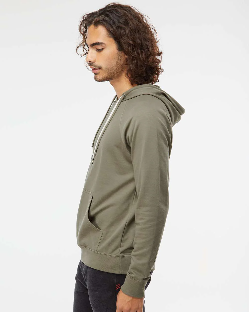 Unisex Lightweight Loopback Terry Hooded Pullover - Image 3