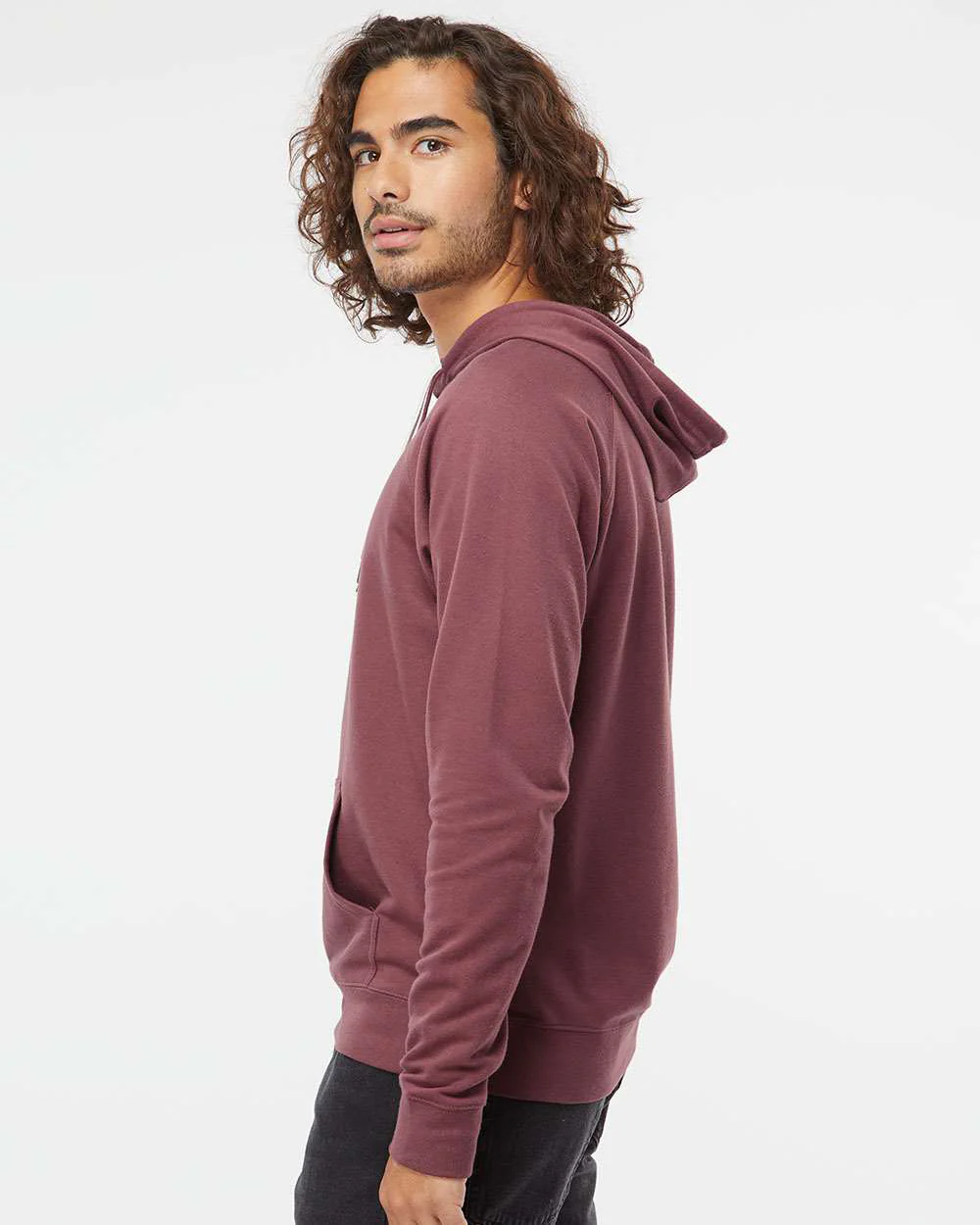 Unisex Lightweight Loopback Terry Hooded Pullover - Image 35
