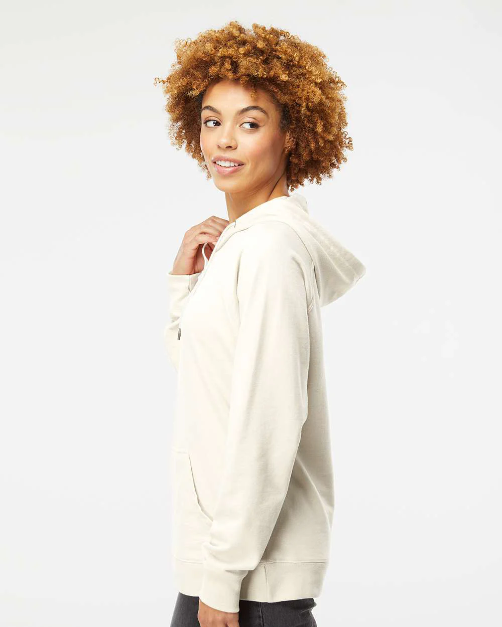 Unisex Lightweight Loopback Terry Hooded Pullover - Image 53