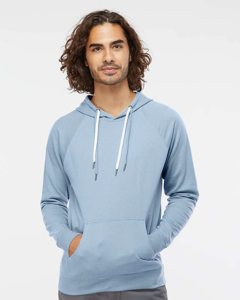 Unisex Lightweight Loopback Terry Hooded Pullover - Image 58
