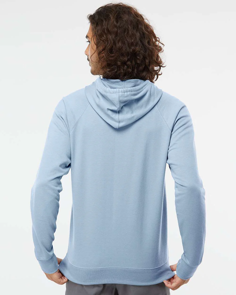 Unisex Lightweight Loopback Terry Hooded Pullover - Image 60