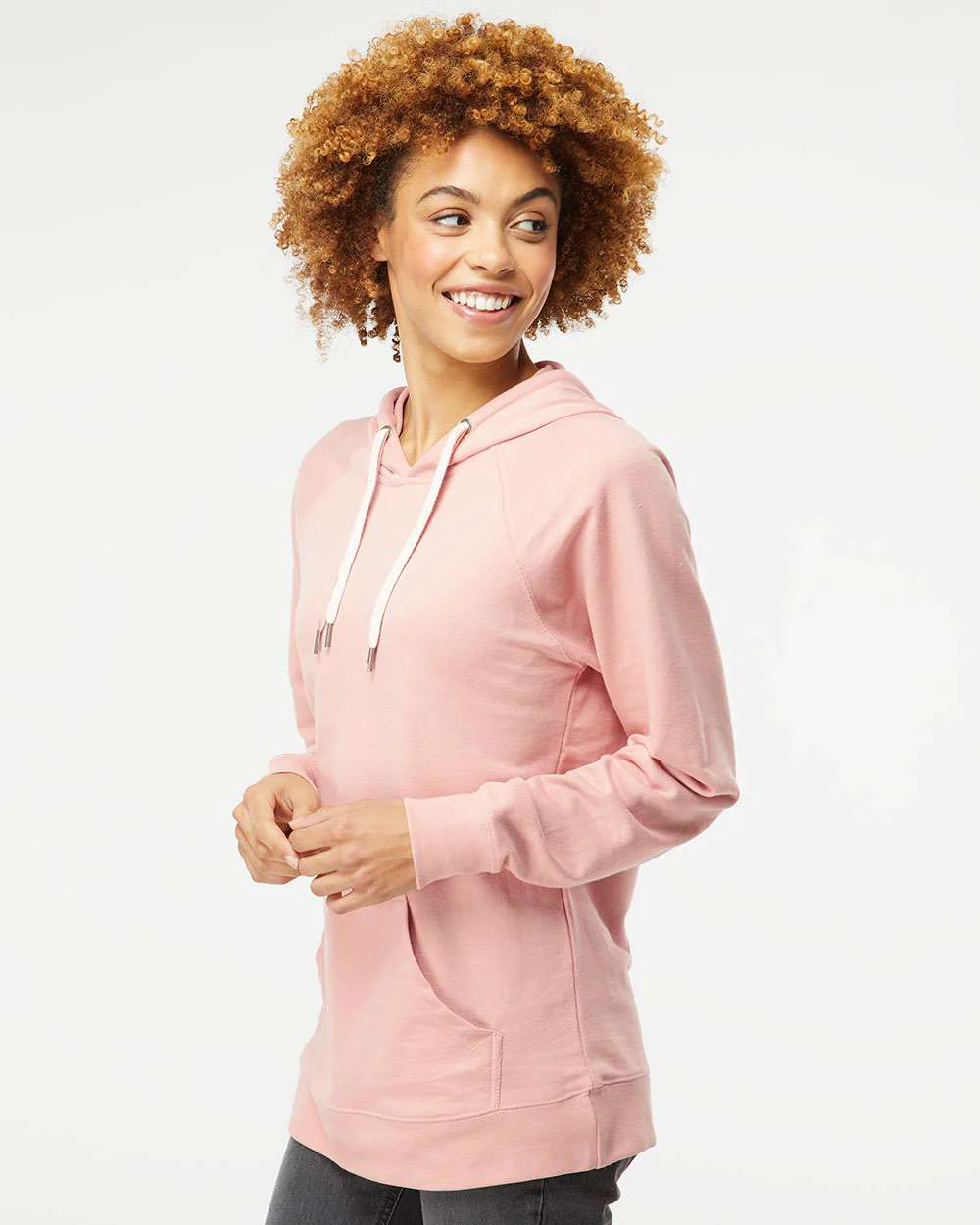 Unisex Lightweight Loopback Terry Hooded Pullover - Image 65