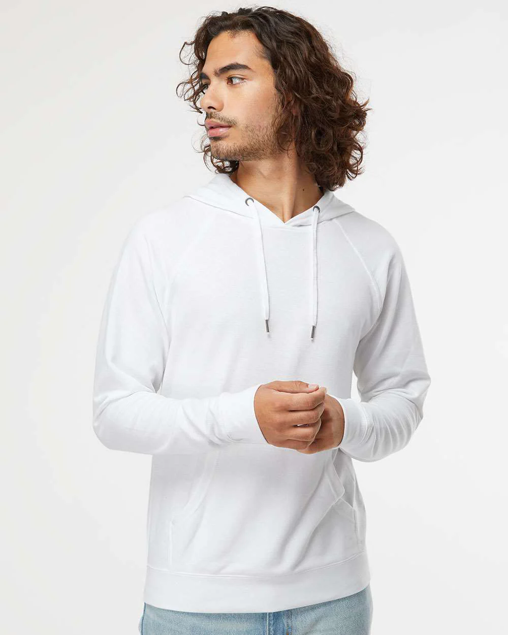Unisex Lightweight Loopback Terry Hooded Pullover - Image 70