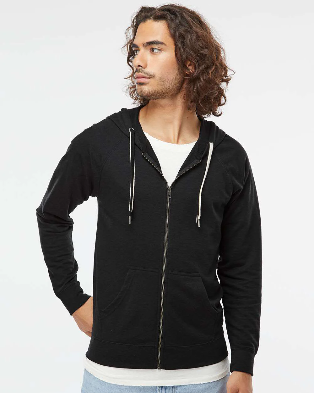 Unisex Lightweight Loopback Terry Zip Hood - Image 19