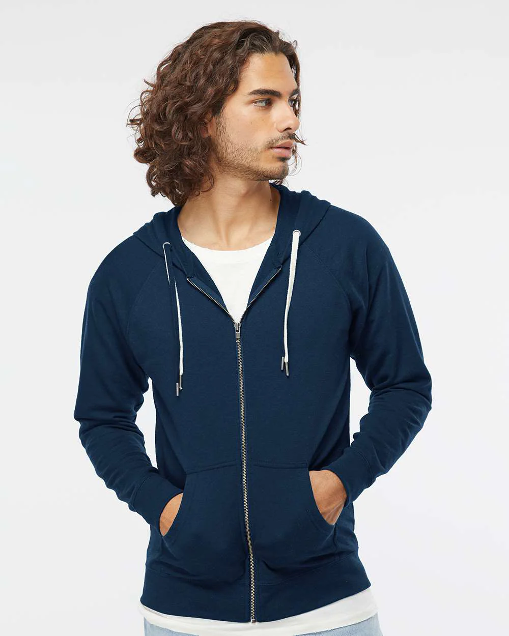 Unisex Lightweight Loopback Terry Zip Hood - Image 25