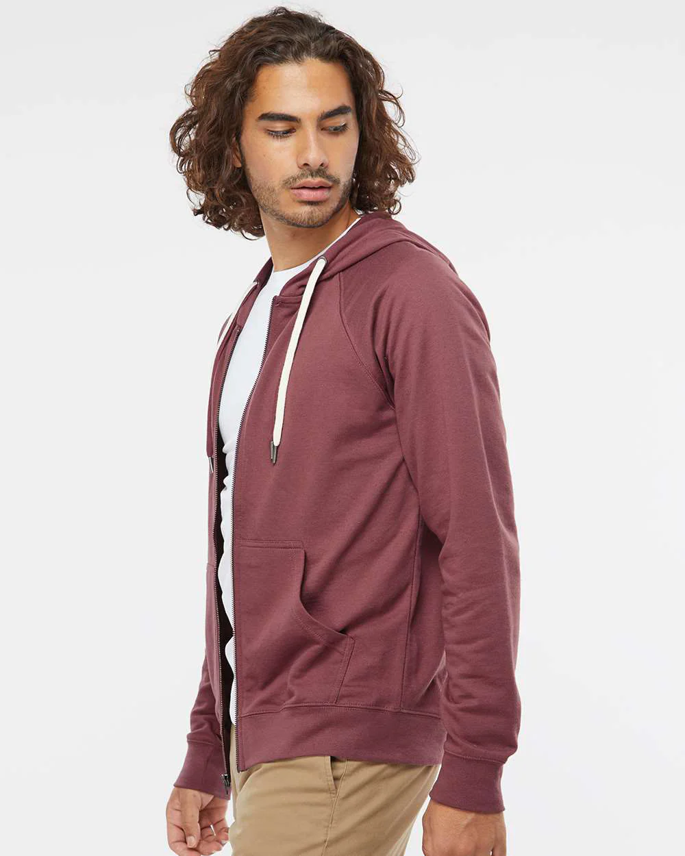 Unisex Lightweight Loopback Terry Zip Hood - Image 32