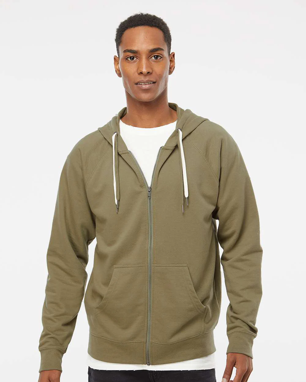 Unisex Lightweight Loopback Terry Zip Hood - Image 37
