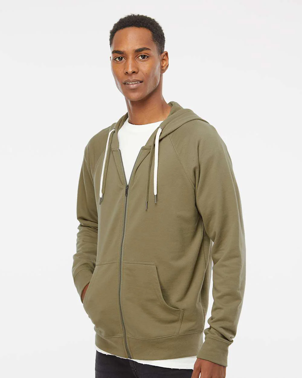 Unisex Lightweight Loopback Terry Zip Hood - Image 38