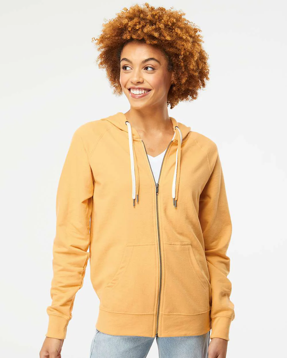 Unisex Lightweight Loopback Terry Zip Hood - Image 43