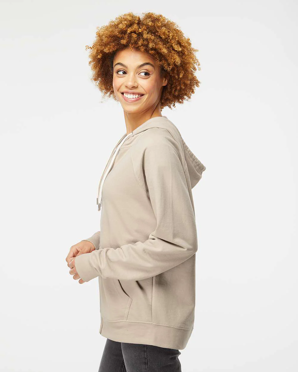 Unisex Lightweight Loopback Terry Zip Hood - Image 50