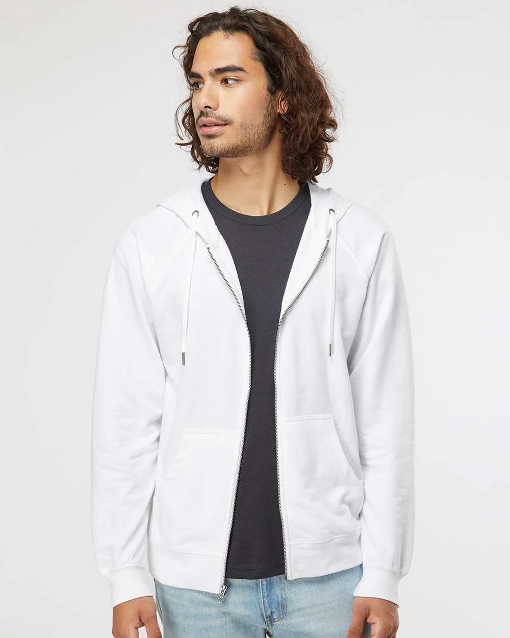Unisex Lightweight Loopback Terry Zip Hood - Image 67