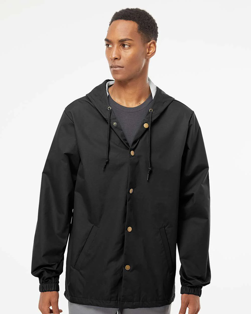 Water Resistant Hooded Windbreaker Coaches Jacket - Image 16