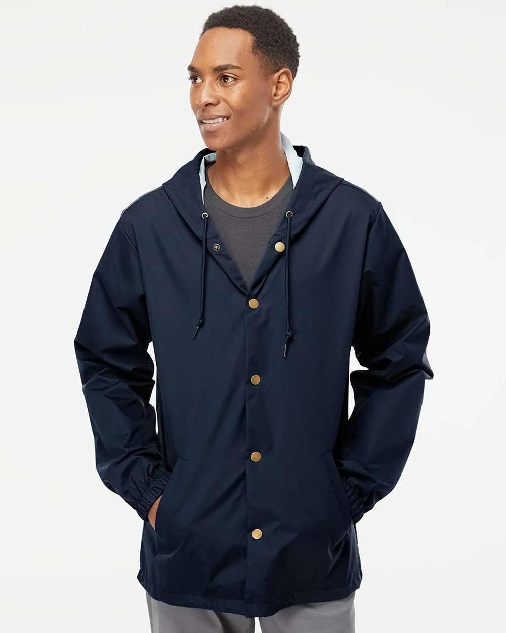 Water Resistant Hooded Windbreaker Coaches Jacket - Image 22