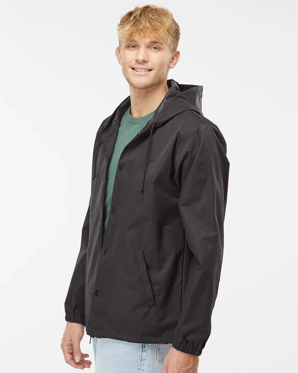 Water Resistant Hooded Windbreaker Coaches Jacket - Image 3