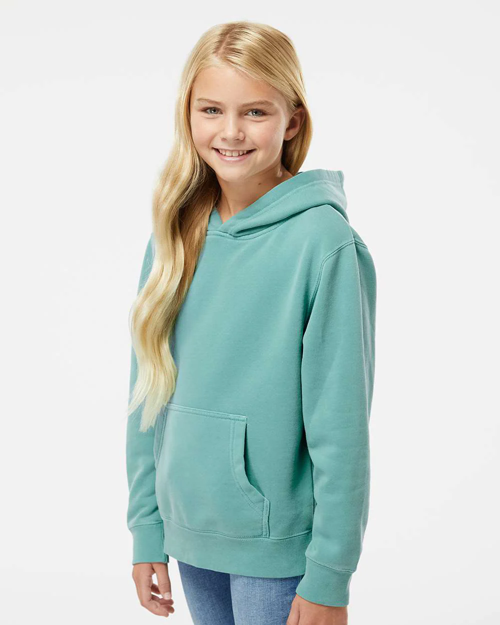 Youth 9oz. Midweight Pigment Dye Pullover Hood - Image 45